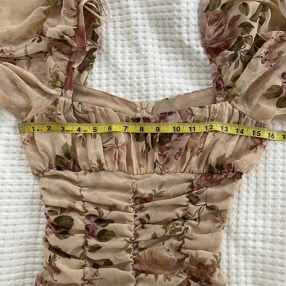 Zara Floral Print Draped Dress - Picture 14 of 16